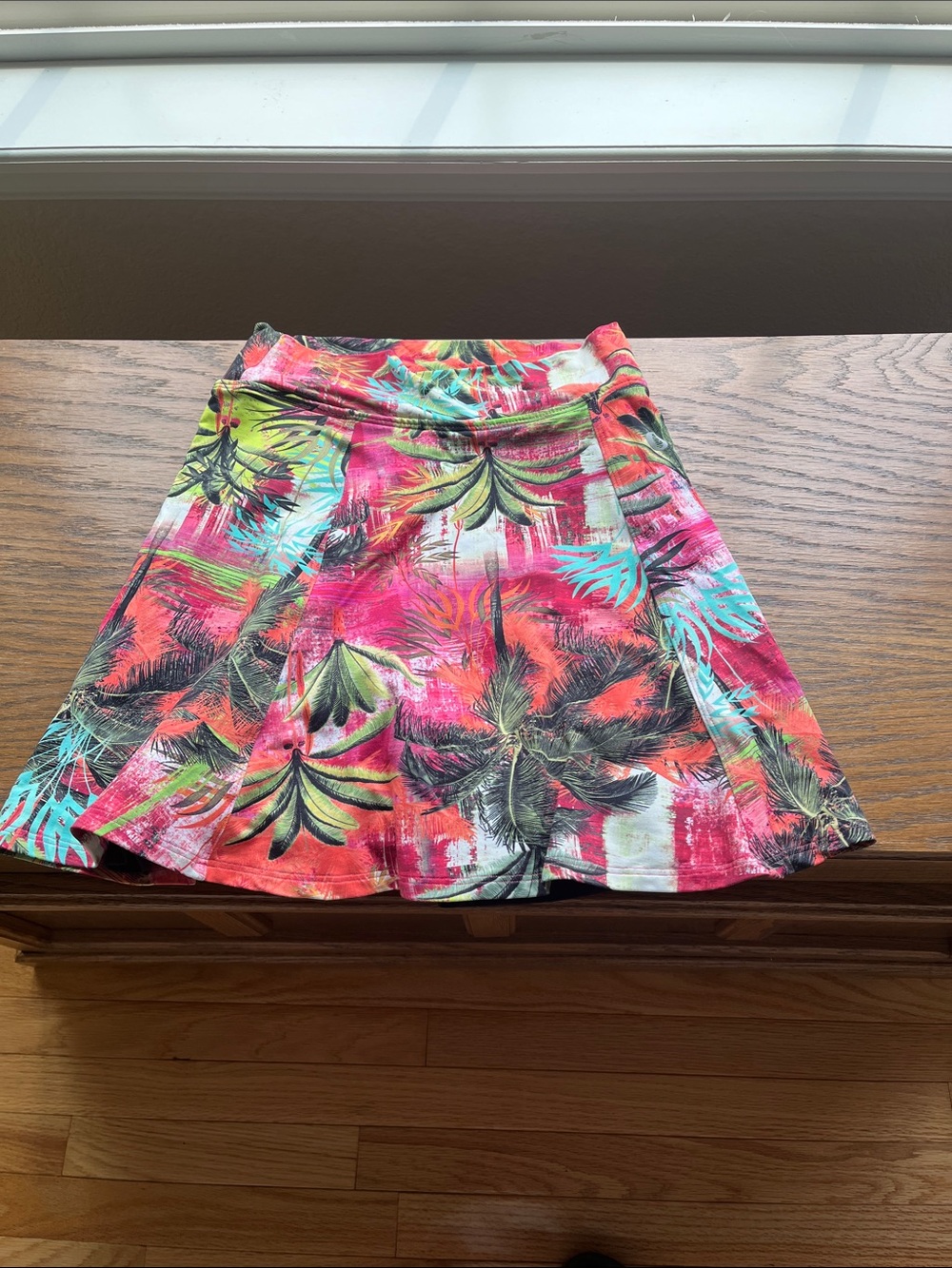 Tropical Print Circle Skirt - Pink Multi